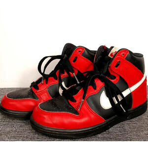 Nike Dunk High GS Black Red Youth 2Y 33.5 Sneakers DD2314-003